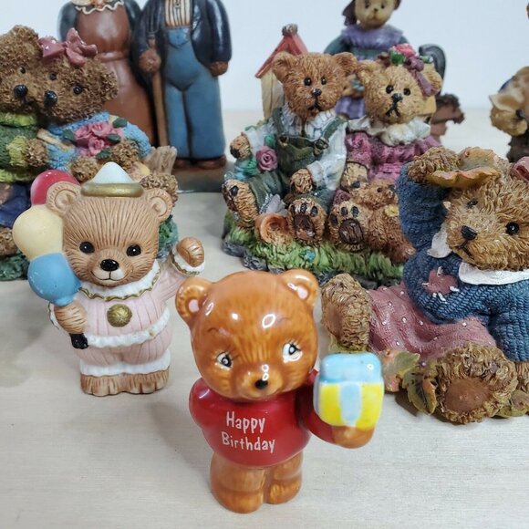 Teddies Teddy Bear Figurine Collection Lot of 11 Assorted Bears Situations - Picture 5 of 12